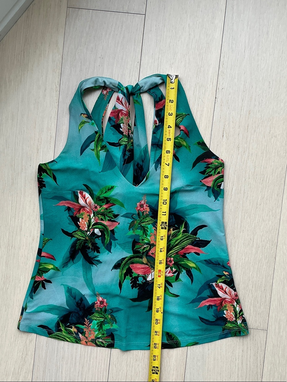 INC International Concepts Teal Floral Halter Tank